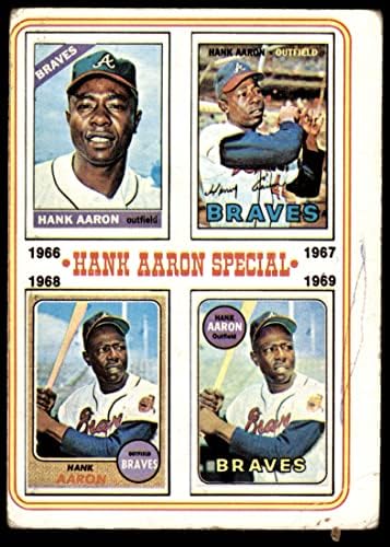 1974 Topps 5 Különleges 1966-69 Hank Aaron Atlanta Braves (Baseball Kártya) SZEGÉNY Bátrabbak