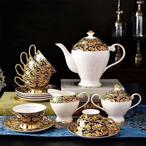 15 Db Klasszikus Stílusú Kerámia Teás Készlet Arany Porcelán Italt Meghatározott Délutáni Tea 6 Személy
