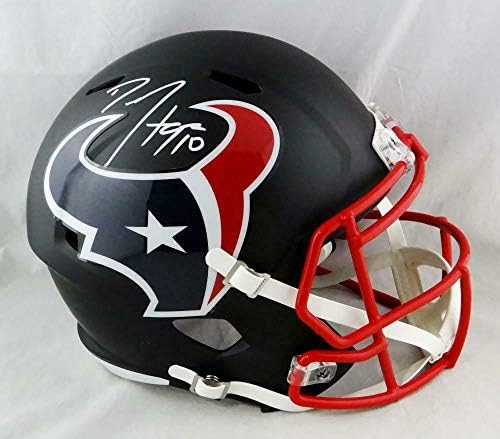 DeAndre Hopkins Dedikált Texans Lapos Fekete Sebesség F/S Sisak - SZÖVETSÉG W Auth *W - Dedikált NFL Sisak