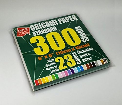 [Taro Origami Studio] Standard 6 Hüvelyk Egyoldalas 23 Színek 300 Lap Tér Könnyű Fold Prémium Japán Papír a Kezdő (Arany,