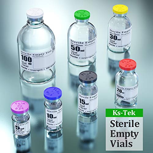 Ks-Tek Steril, Üres Injekciós Saját Gyógyító Injekciót Port,a lepattintható Alumínium Kupakot,Steril Csomag (30ml,10)