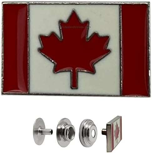 Elrejti & Kés Snap a Dekoratív Kanadai Zászló Színe Epoxi, 5 Szett Tartalmazza, Prémium Vonal 24 Bőr Snap Gomb Beállítása
