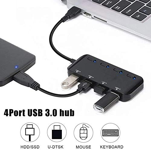 WJCCY USB3.0 Hub，4 portos Nagy Sebességű Splitter Micro USB Hub Tablet Laptop Notebook Számítógép