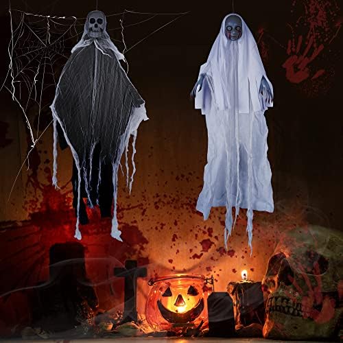 Félelmetes Halloween Csontváz Lógott Szellem Kaszás Repülő Szellem Halloween Dekoráció Kerti Party Kellékek,2 Csomag