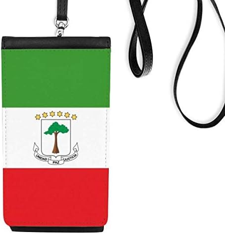 Egyenlítői-Guinea Nemzeti Zászló Afrika Phone Wallet Pénztárca Lóg Mobil Tok Fekete Zseb