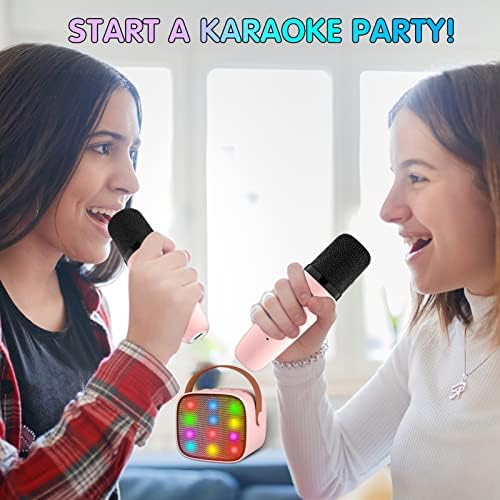 YLL Mini Karaoke Gép, 2 Vezeték nélküli Mikrofonok, a Gyerekek, Felnőttek, 18 Előre feltöltött Dalokat, Hordozható Bluetooth