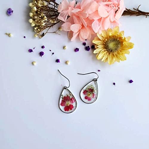 Szárított Virág Karika Fülbevaló a Lány Lila Gyanta Fülbevaló Női Kézzel készített Csepp Fülbevaló Női EarringsDaily Viselni