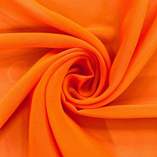 Danielle Narancssárga Poliészter Hi-Multi Chiffon Anyagból, A gyár által - 10075(Minta, 1, 5, 10, 50, 100 Yard:50 Yard (58x1800))