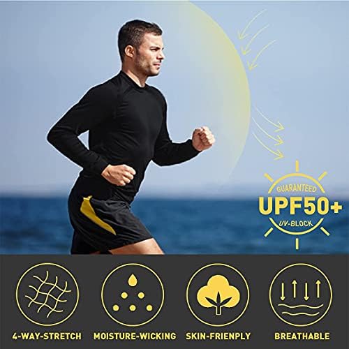Férfi UPF 50+ Hosszú Ujjú Nap Ing UV Védelem Gyors Száraz, Könnyű Inget, Túrázás, Horgászat Úszni Póló