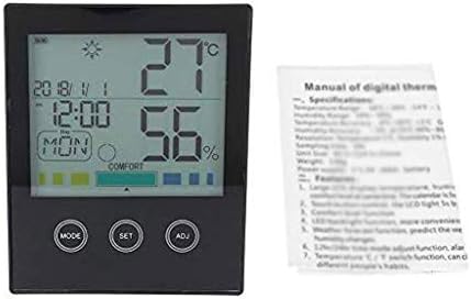XJJZS Digitális Páratartalom Hőmérő,Páratartalom Mérő Monitor Hőmérséklet Mérő Indikátor Idő Kijelzés Beépített Óra