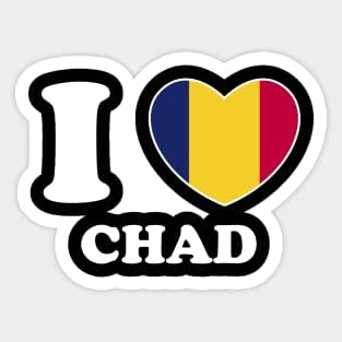 Imádom Chad Szív Zászló Nők, Férfiak, Gyerekek Szuvenír Vinyl Matrica,Vicces Matrica, Ajándék Matrica...