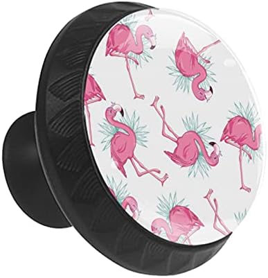 12 Db Rózsaszín Flamingók Üveg Gombok Szekrény Fiókos, 1.37 x 1.10 Kerek konyhaszekrény Húzza a Home Office Óvoda Gyerek