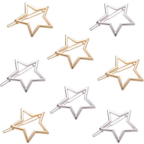 MIAO JIN 8 Db Gyönyörű Üreges Csillag Alakú Haj Klipek hajcsatot a Nők, Lányok (Arany, Ezüst)