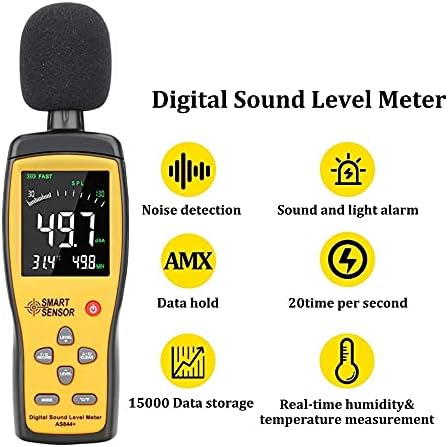 Digitális Hang zajszintet Decibel Mérő Audio Teszter 30~130 DBA Színes LCD Kijelző Autóipari Mikrofon DB Mérő