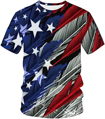 Csere Férfi Póló Férfi ruházat Grafikus Póló, Alkalmi Tshirt 3D-s 4 július Zászló Mintás Vintage póló Ing a Nagy Emberek