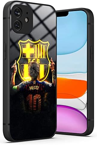 ROSAGOOD iPhone 11 Esetben, 6.1, Ütésálló Puha Lökhárító, Kristálytiszta Akril védőburkolat a Sport Minta (17-Messi-10-Foci)