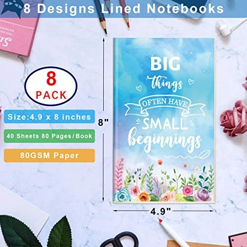 Motivációs Bélelt Journal Inspiráló Zsebbel Notebook Aranyos Virágos Füzetek 8 Minták
