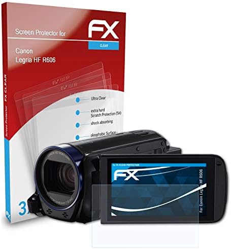 atFoliX Képernyő Védelem Film Kompatibilis Canon Legria HF R606 képernyővédő fólia, Ultra-Tiszta FX Védő Fólia (3X)