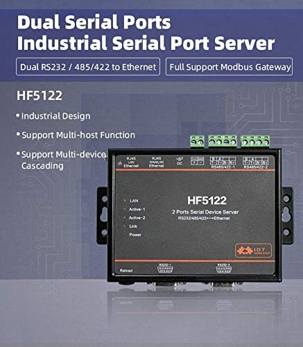 HF5122 RJ45 RS232/485/422 Soros Ethernet Ingyenes RTOS Soros 2 Port Átviteli Átalakító Soros Szerver?Egyenlő 2db HF5111B?