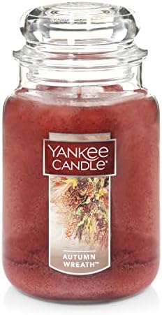 Yankee Candle Őszi Koszorú Illatos, Klasszikus 22oz Nagy Jar Egyetlen Gyertya Kanóc, Több, mint 110 Óra Égési Idő