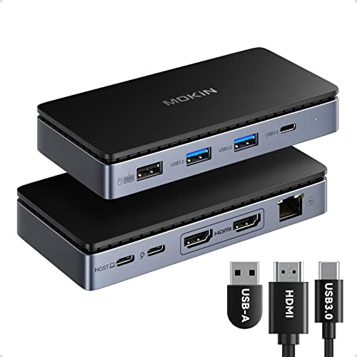 8K USB-C Laptop Dokkoló Állomás 2*DP & 1*HDMI Port, 15 1 Hub Dokkoló Dual Monitor, Tripla Kijelző 2 DisplayPort, 100W PD
