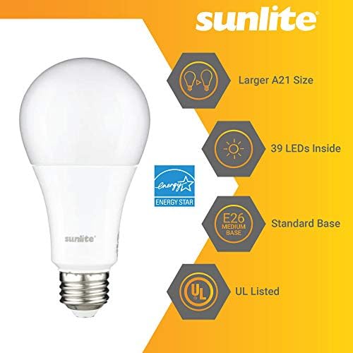 Sunlite 41179-SU LED A21 Szuper Fényes Izzó 1600 Lumen, 15 Watt (100W Egyenértékű), Szabályozható, Közepes Bázis (E26), UL,