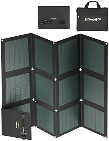 BougeRV 100W CIGS Hordozható Napelem - Összecsukható Napelem Teljesítmény Töltő hordtáska az Explorer erőmű,IP65 Víz & Porvédett