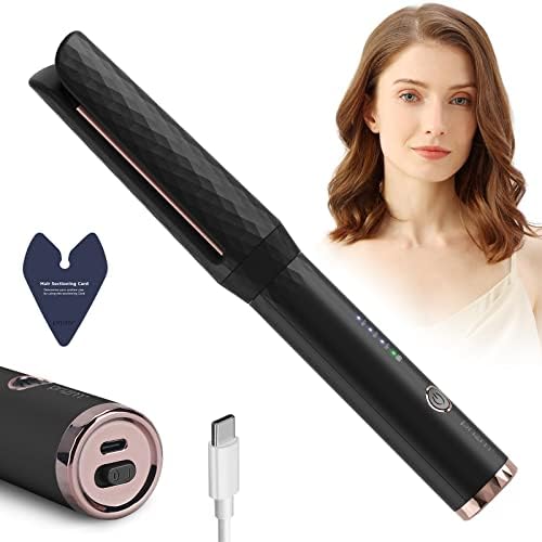 Prizm 1 Vezeték nélküli hajvasalót & Hordozható Kézi Sajtó Szabad Hajsütő Vas, USB C-Típusú Újratölthető, 4000mAh, Gyorsan-Fűtés