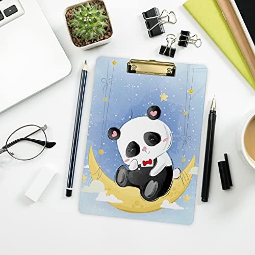 Cuki Panda Hold Műanyag Vágólap 9x12.5Akril Papírok Alacsony Profilú Klip A4 Letter Méretű, nagy teherbírású Testület, Ápolók,