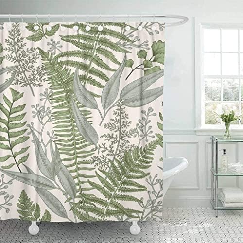 BIVINAR Zsálya Zöld Levelek Zuhanyzó Függöny, Növény, a Fürdőszobában Zuhanyzó Függöny, Szövet Botanikus Zuhanyzó Függöny,