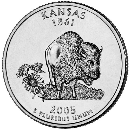 2005-P&D Kansas Állami Negyed BU Tekercs (2 Összesen)