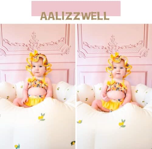 Aalizzwell Kisgyermek Baba Lányok 3 Darab Bikini Szett fürdőruha, Sapka