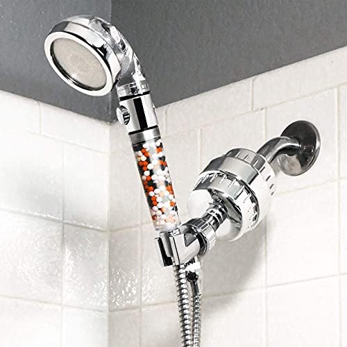 Eredeti StoneStream EcoPower Magas Nyomás Handhled Zuhanyfej + Zuhanyzó Szűrő + Fali Adapter Készlet
