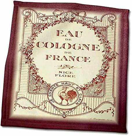 3dRose Florence Vintage - francia Merlot Szín Parfüm Ad - Törölköző (twl-40770-1)
