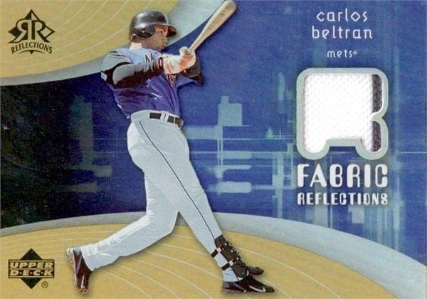 Carlos Beltran játékos kopott jersey-i javítás baseball kártya (New York Mets) 2005 Felső szint Szövet Gondolatok FRCB -