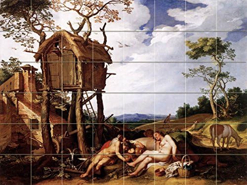 Példázat A Búzát A Konkoly Abraham Bloemaert - 48 Mozaik Művészet Freskó, Konyha, Zuhanyzós Fürdő Csempével (48 w X 36 h
