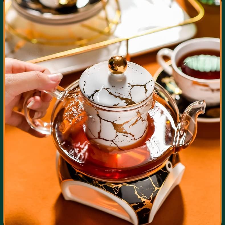 n/a Délutáni Tea Gyógynövény Tea Set Home Nappali Üveg Fűtött Gyümölcs Teáskanna Virág Teáscsésze (Szín : Egy, Méret : 6-cup