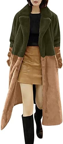 PRDECEXLU Elegáns Téli Hosszú Ujjú Női Anorák Homewear Tunika Comfort Comfort Kabátok Colorblock Vastag Wrap Hajtóka