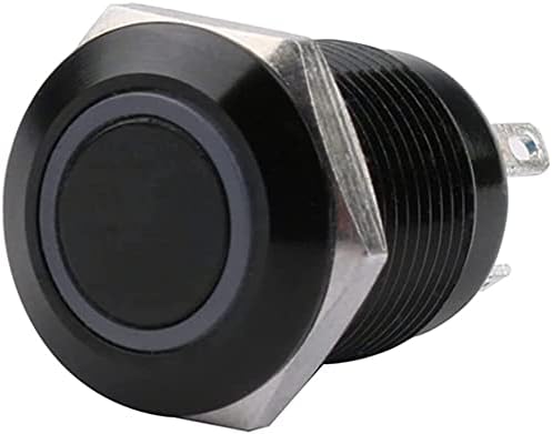 NUNOMO 12mm Vízálló Oxidált Fekete Fém Gomb, Kapcsoló, LED-es Lámpa Pillanatnyi Reteszelés PC hálózati Kapcsoló 3V 5V 6V