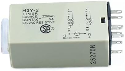 UNCASO H3Y-2 0-10M bekapcsolási Késleltetés Időzítő Relé DPDT 8Pins Feszültség:110V, 220v 12V 24V (Méret : dc 24 vac)