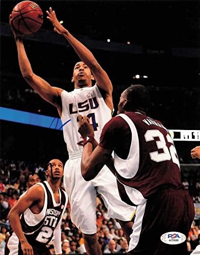 Garrett Templom aláírt 8x10 fotó PSA/DNS-LSU Aláírt - Dedikált NBA-Fotók