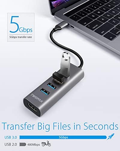 TWOPAN USB 3.0 Hub MacBook Pro/Levegő, iPad Pro