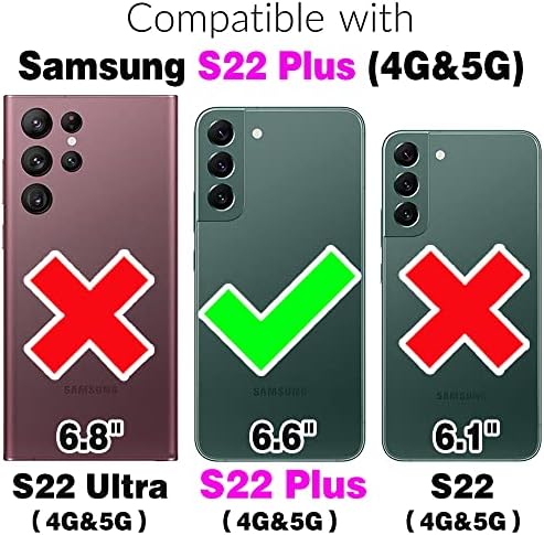 Asuwish Telefon tok Samsung Galaxy S22 Plusz 5G Cipzáras Tárca burkolat Edzett Üveg kijelző Védő fólia, valamint a Flip Card