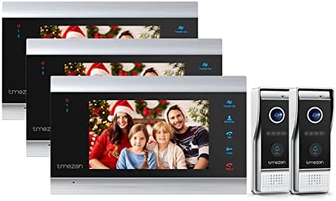 TMEZON Videó Ajtót, Telefon, Kaputelefon 7 LCD Színes Csengő, Kaputelefon Szett 2-Es 3-as Kamera Monitor HD 1080PHome Biztonsági