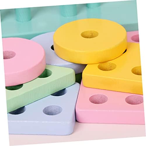 Toyvian 1 Set Blokkok Baba Fa Játékok Gyerekeknek Fa Játékok, Gyerekeknek Játékok Geometria Egymásra Játék Fa Geometriai