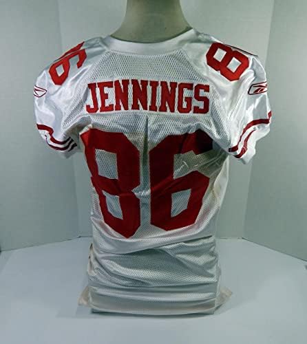 2011-ben a San Francisco 49ers Brian Jennings 86-Os Játék Kiadott Fehér Jersey 48 DP42642 - Aláíratlan NFL Játék Használt