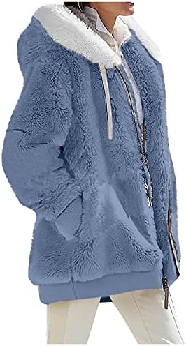 TWGONE Téli Polár Kabátok Női Hodded Meleg Sherpa Kabát kapucnis felső Pulóver Plus Size Plüss Outwears