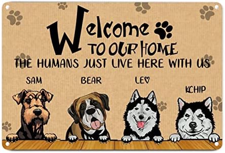 Alioyoit Egyéni Kutyák Neve Üdvözöljük A Haza, Az Emberek Itt Velünk Vicces Kutya Fém Adóazonosító Jel Pet Ajtó Fogas, Antik