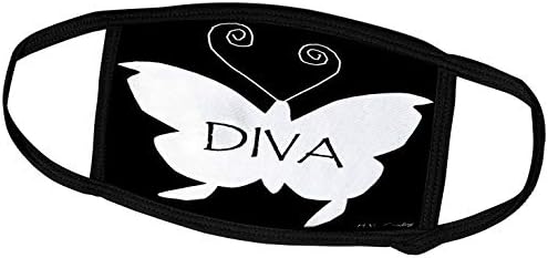 3dRose Yves Alkotások Díva Sorozat - Diva Pillangó a Fehér Arc Maszkok (fm_5899_1)