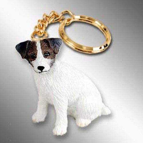 Jack Russell Terrier, Durva Kabát, Barna/Fehér, Kicsi Kutya Keychains (2 1/2 in)